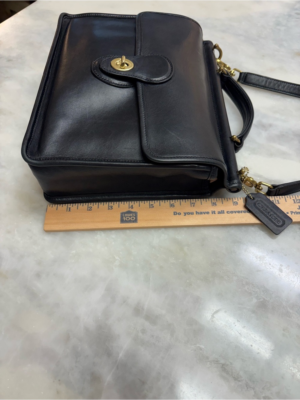 VINTAGE COACH Leather Willis Station Bag 9927 - Black Crossbody - Rare - Picture 6 of 13